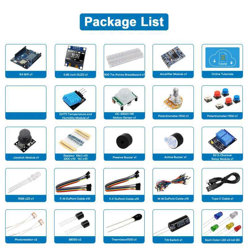 UNO R4 WiFi Compatible Develop - огляд і ціна Diy Electronics Learning Kit